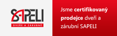 Jsme certifikovaný prodejce dveří a zárubní SAPELI